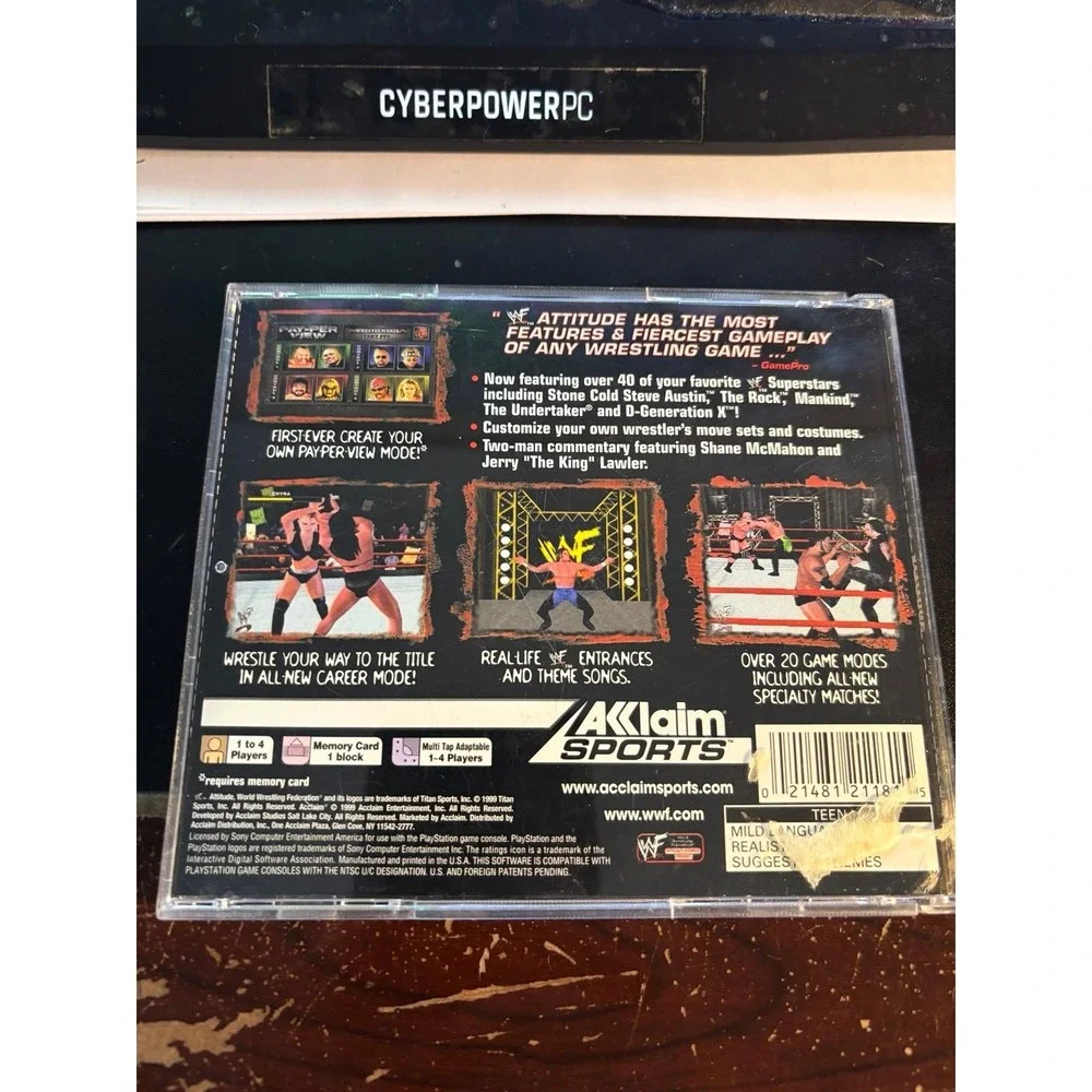 WWF Attitude (Sony PlayStation 1, 1999) Complete With Manual